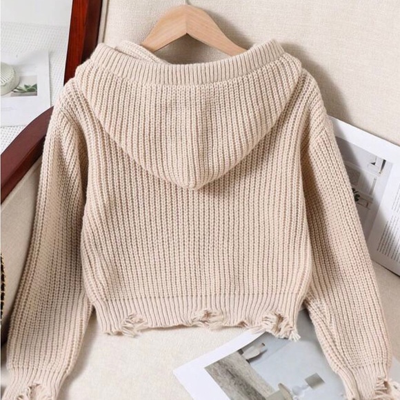 Woman’s Quarter Zip Soft Knit Cropped Sweater - Picture 2 of 4